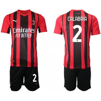 Men 2021-2022 Club AC Milan home red 2 Soccer Jersey