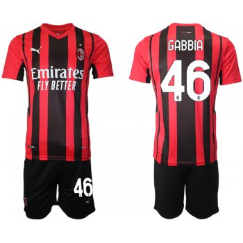 Men 2021-2022 Club AC Milan home red 46 Soccer Jersey