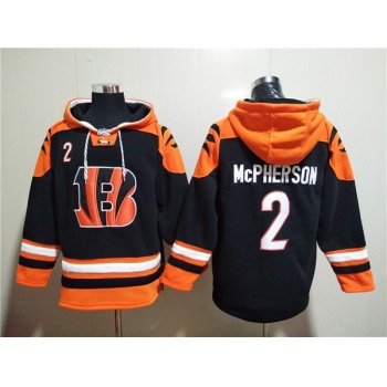 Men's Cincinnati Bengals #2 Evan McPherson Orange Black Ageless Must-Have Lace-Up Pullover Hoodie