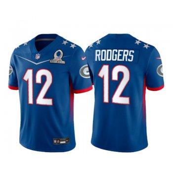 Men's Green Bay Packers #12 Aaron Rodgers Blue 2022 Pro Bowl Vapor Untouchable Stitched Limited Jersey