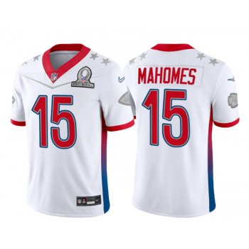 Men's Kansas City Chiefs #15 Patrick Mahomes White 2022 Pro Bowl Vapor Untouchable Stitched Limited Jersey