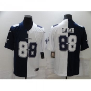 Men Nike Dallas Cowboys 88 CeeDee Lamb Blue White Split Limited Jersey