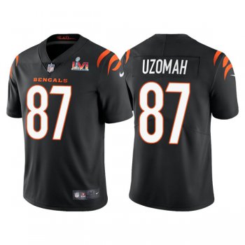 Men's Cincinnati Bengals #87 C.J. Uzomah 2022 Black Super Bowl LVI Vapor Limited Stitched Jersey
