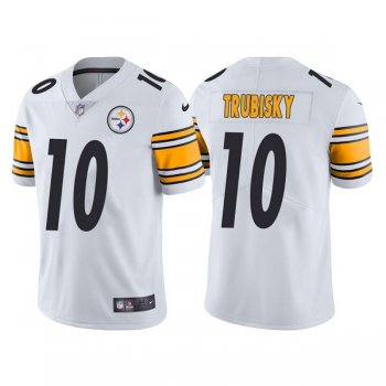 Men's Pittsburgh Steelers #10 Mitchell Trubisky White Vapor Untouchable Limited Stitched Jersey
