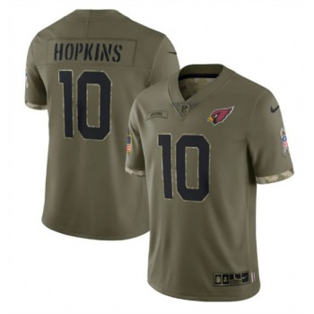 Men's Arizona Cardinals #10 DeAndre Hopkins 2022 Olive Salute To Service Limited Stitched Jersey