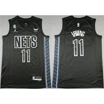 Men's Brooklyn Nets #11 Kyrie Irving Black2022-23 Statement Edition No.6 Patch Stitched Basketball Jersey