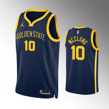 Men's Golden State Warriors #10 Mac McClung Navy Statement Edition Stitched Jersey