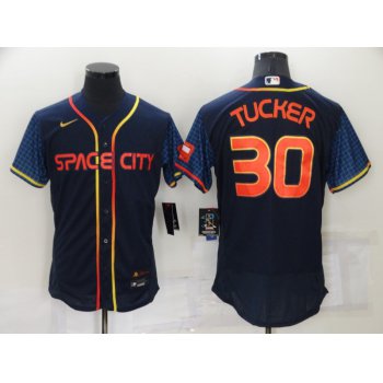 Men's Houston Astros #30 Kyle Tucker 2022 Navy City Connect Flex Base Stitched Baseball Jersey