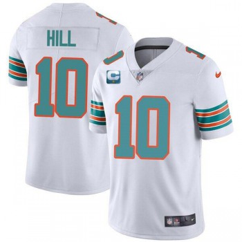 Men's Miami Dolphins 2022 #10 Tyreek Hill White With 2-star C Patch Rush Color Stitched Football Jerse