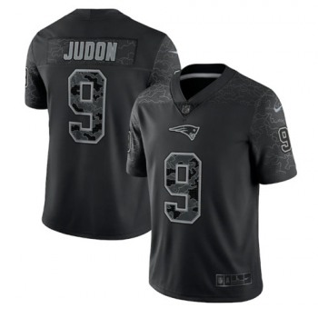 Men's New England Patriots #9 Matthew Judon Black Reflective Limited Stitched Football Jersey