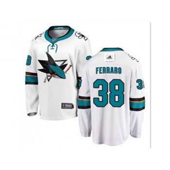 men's San Jose Sharks #38 mario ferraro branded away breakaway white jersey