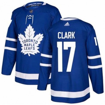 Adidas Maple Leafs #17 Wendel Clark Blue Home Authentic Stitched NHL Jersey