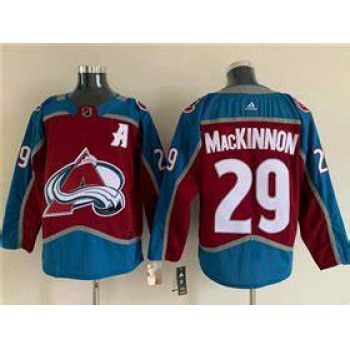 Men's Colorado Avalanche #29 Nathan MacKinnon With A Ptach Burgundy Stitched Jersey