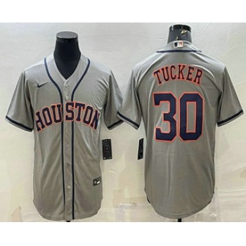 Men's Houston Astros #30 Kyle Tucker Grey Stitched MLB Cool Base Nike Jersey