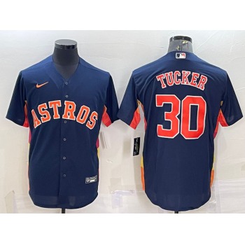 Men's Houston Astros #30 Kyle Tucker Navy Blue Stitched MLB Cool Base Nike Jersey