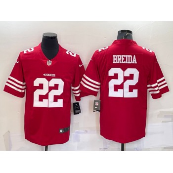 Men's San Francisco 49ers #22 Matt Breida 2022 New Red Vapor Untouchable Stitched Jersey