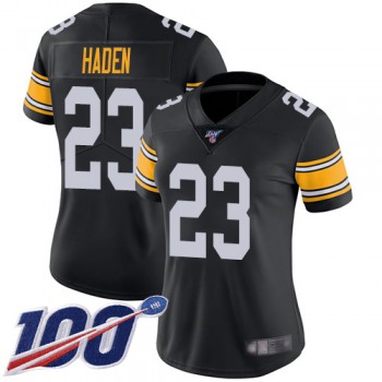 Nike Steelers #23 Joe Haden Black Alternate Women's Stitched NFL 100th Season Vapor Limited Jersey