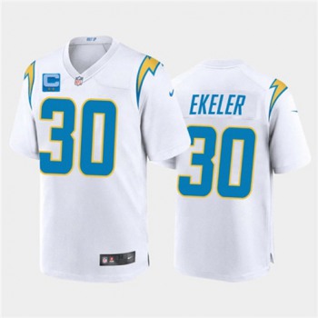 Men's Los Angeles Chargers 2022 #30 Austin Ekeler White With 2-star C Patch Vapor Untouchable Limited Stitched NFL Jersey