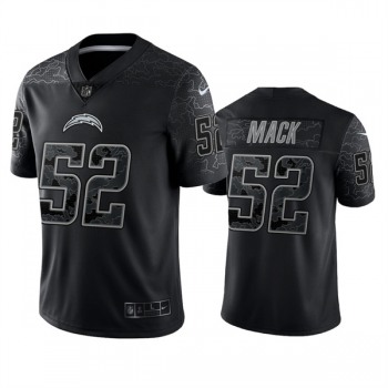 Men's Los Angeles Chargers #52 Khalil Mack Black Reflective Limited Stitched Football Jersey