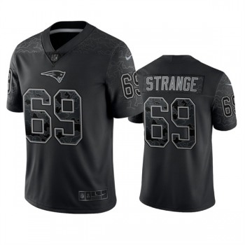 Men's New England Patriots #69 Cole Strange Black Reflective Limited Stitched Football Jersey