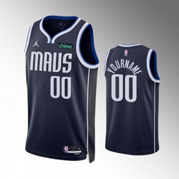 Men's Dallas Mavericks Active Player Custom Navy Statement Edition Stitched Basketball Jersey