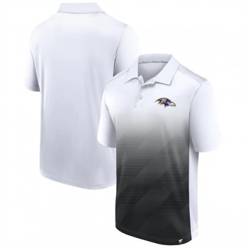 Men's Baltimore Ravens White Black Iconic Parameter Sublimated Polo