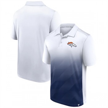 Men's Denver Broncos White Navy Iconic Parameter Sublimated Polo