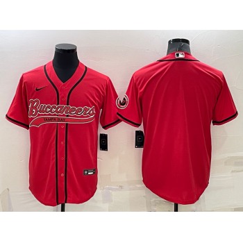 Men's Tampa Bay Buccaneers Blank Red Stitched Cool Base Nike Baseball Jersey