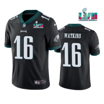 Men's Philadelphia Eagles #16 Quez Watkins Black Super Bowl LVII Vapor Untouchable Limited Stitched Jersey