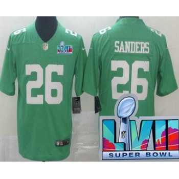 Men's Philadelphia Eagles #26 Miles Sanders Limited Green Rush Super Bowl LVII Vapor Jersey