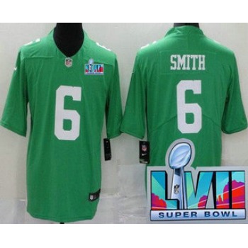 Men's Philadelphia Eagles #6 DeVonta Smith Limited Green Rush Super Bowl LVII Vapor Jersey