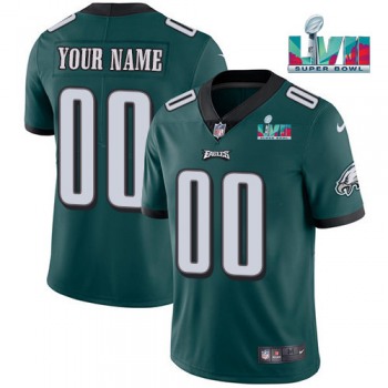 Men's Philadelphia Eagles ACTIVE PLAYER Custom Green Super Bowl LVII Patch Vapor Untouchable Limited Stitched Jersey