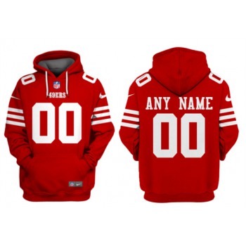 Men's San Francisco 49ers Customized Red Alternate Pullover Hoodie