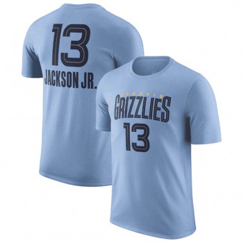 Men's Memphis Grizzlies #13 Jaren Jackson Jr. Light Blue 2022-23 Statement Edition Name & Number T-Shirt