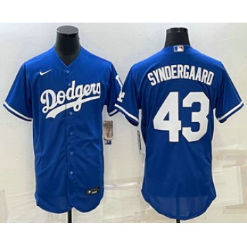 Men's Los Angeles Dodgers #43 Noah Syndergaard Blue Stitched MLB Flex Base Nike Jersey